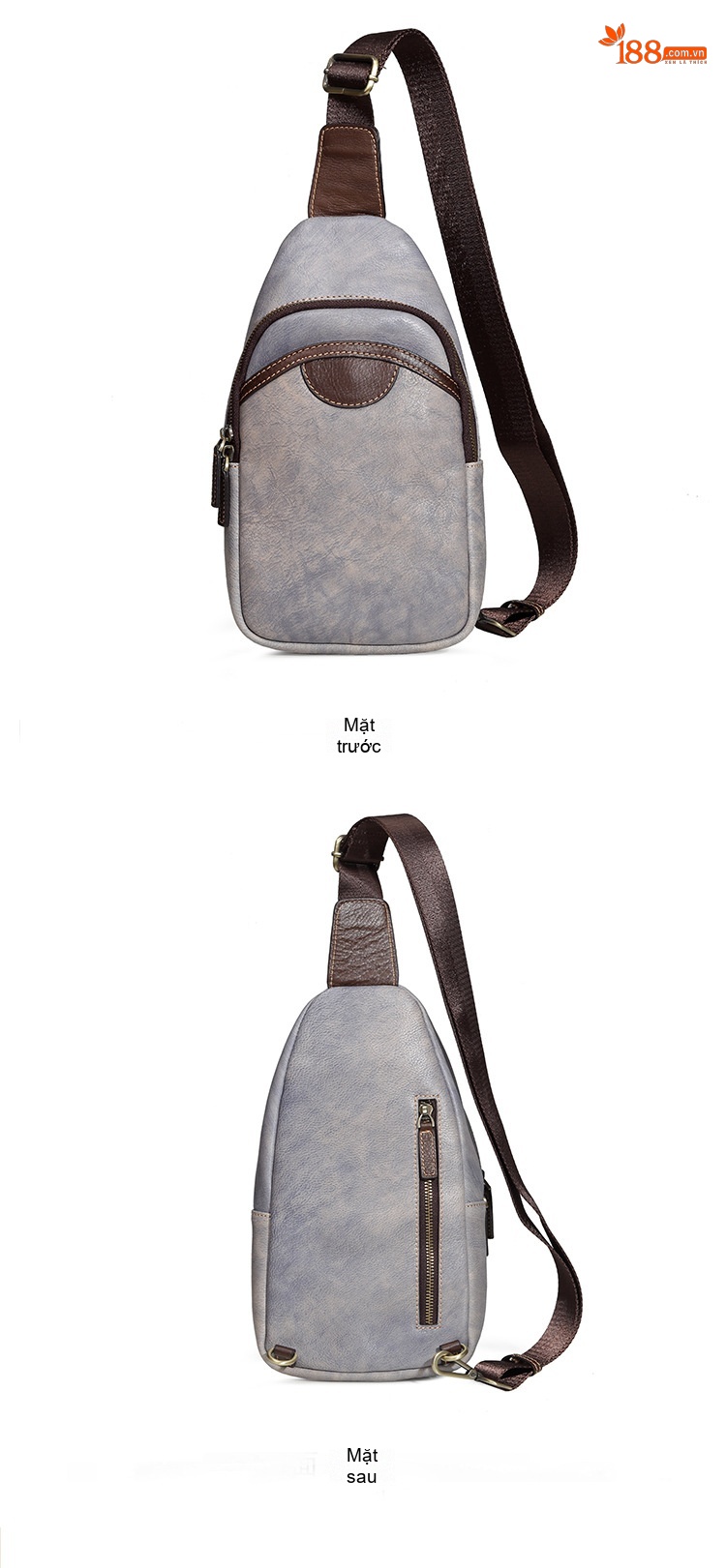 Túi Đeo Chéo Nam Da Bò Thủ Công Vintage Phong Cách Du Lịch chi tiết 9