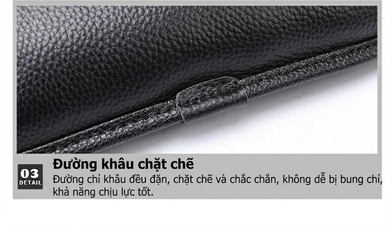 Túi Đeo Ngực/Đeo Chéo Nam Da Thật Chống Thấm Nước Thiết Kế Tối Giản Màu Đen chi tiết 34
