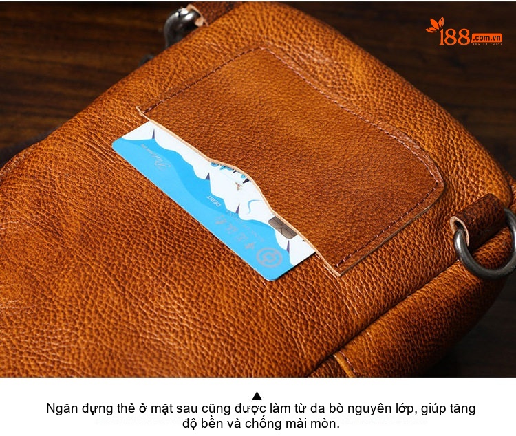 Túi Đeo Ngực/Đeo Chéo Nam Da Thật Da Bò Lớn Phong Cách Thời Trang Màu Nâu chi tiết 14