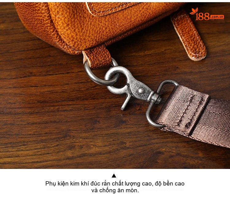 Túi Đeo Ngực/Đeo Chéo Nam Da Thật Da Bò Lớn Phong Cách Thời Trang Màu Nâu chi tiết 25