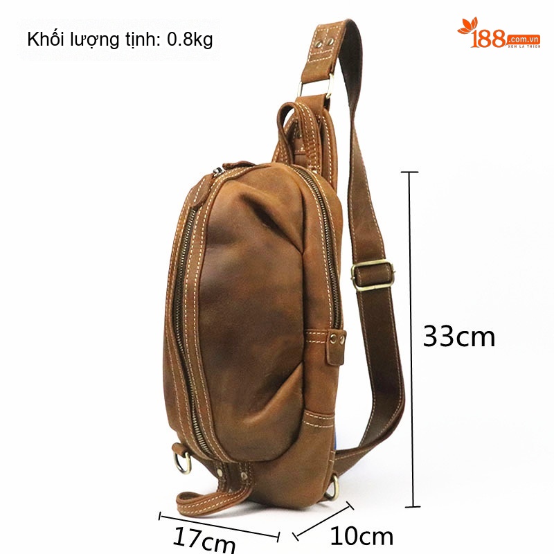 Túi Đeo Ngực/Đeo Chéo Nam Da Thật Phong Cách Retro Cá Tính chi tiết 7