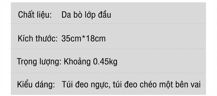 Túi Đeo Ngực/Đeo Vai Nam Da Bò Thật Phong Cách Casual Màu Đen chi tiết 2