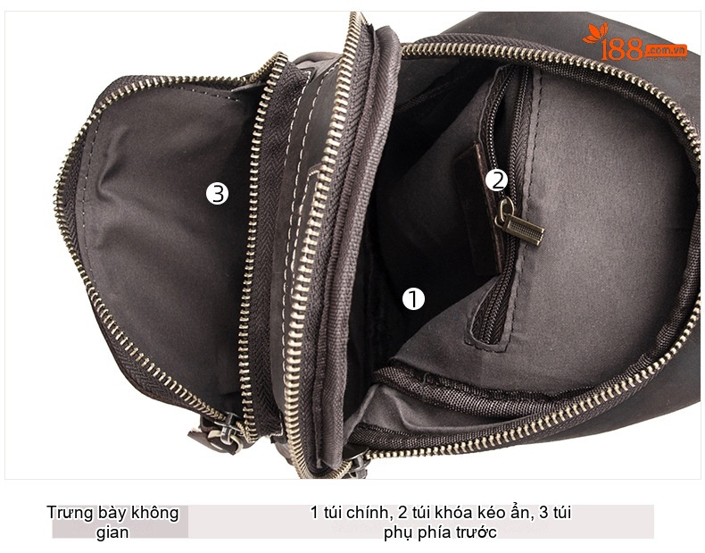 Túi Đeo Ngực Nam Da Bò Đầu Lớp Phong Cách Retro, Túi Đeo Chéo Vai Nam Tính chi tiết 25