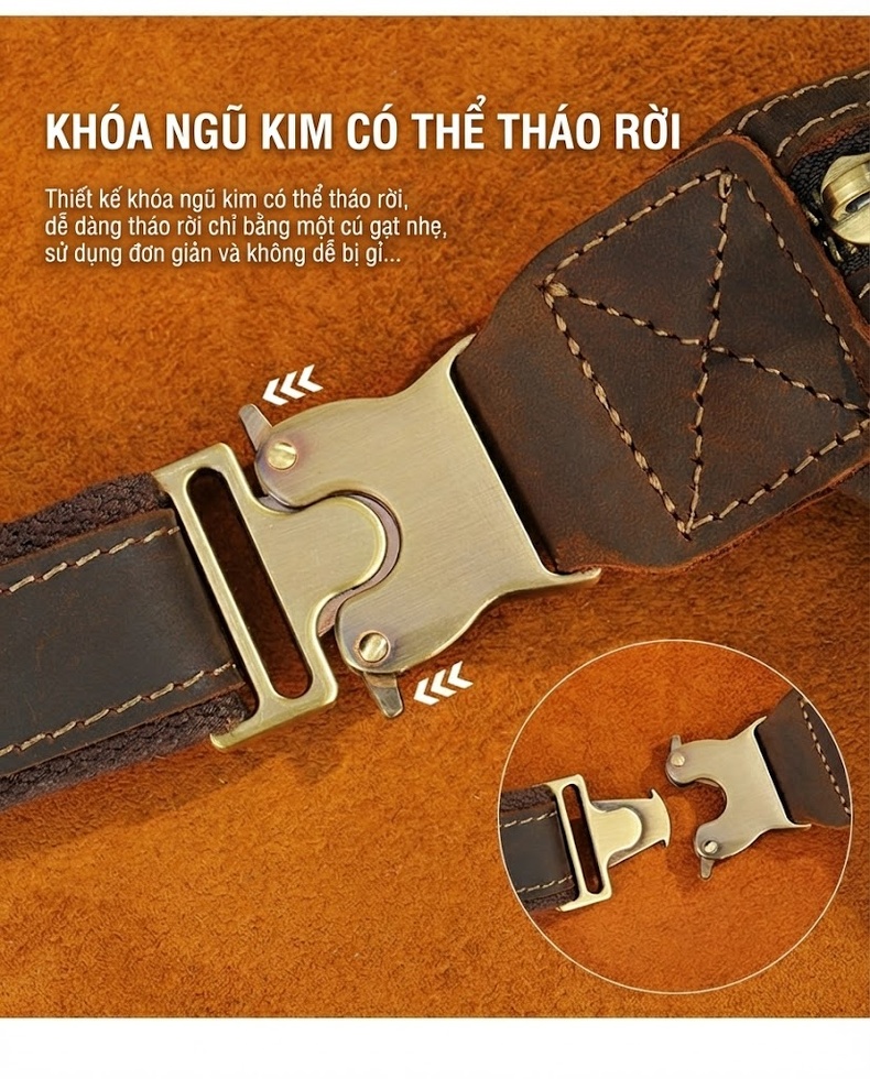 Túi Đeo Ngực Nam Da Bò Đeo Chéo Cao Cấp Thời Trang Màu Cà Phê chi tiết 10