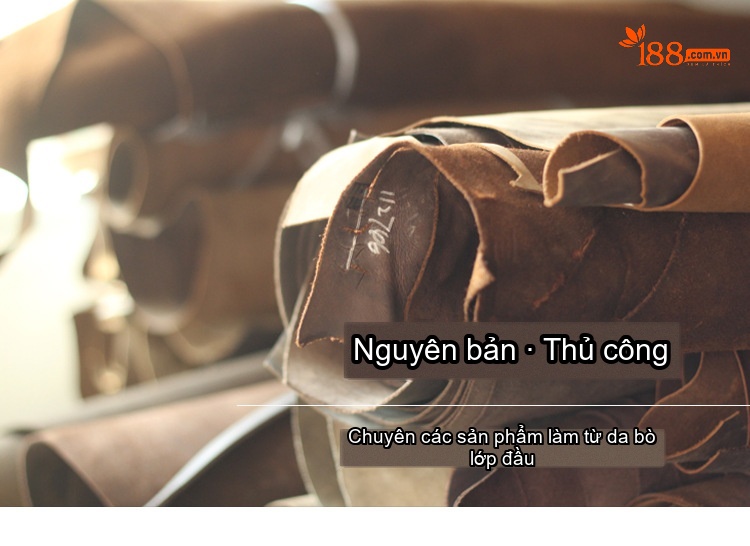 Túi Đeo Ngực Nam Da Bò Lớp Đầu Tiên Phong Cách Retro Màu Nâu chi tiết 1
