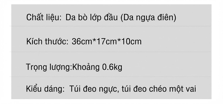 Túi Đeo Ngực Nam Da Bò Lớp Đầu Tiên Phong Cách Retro Màu Nâu chi tiết 3