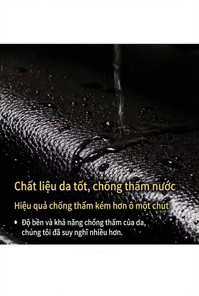 Túi Đeo Ngực Nam Da Bò Thời Trang Đa Năng Màu Đen chi tiết 6