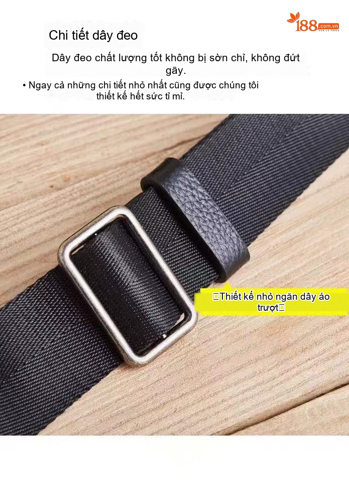 Túi Đeo Ngực Nam Da Bò Thời Trang Đa Năng Màu Đen chi tiết 11