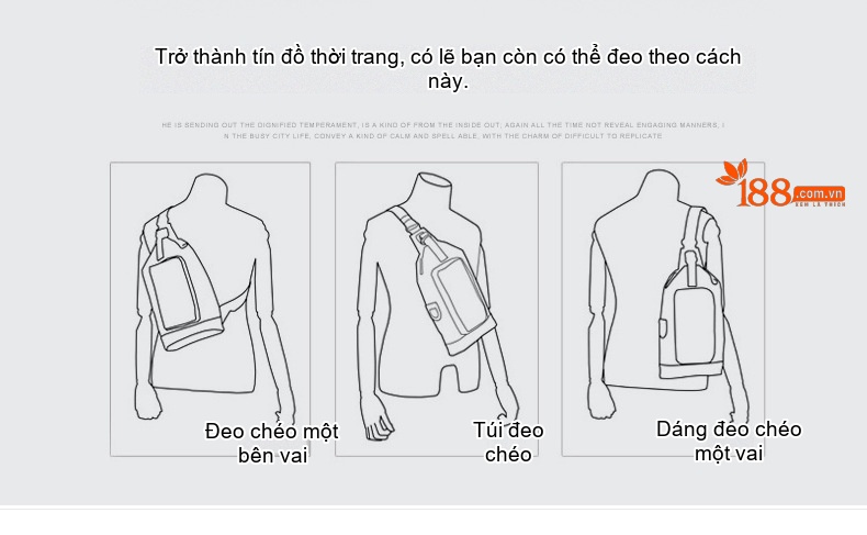 Túi Đeo Ngực Nam Da Thật Túi Đeo Chéo Vai Nam Da Bò Màu Đen chi tiết 11