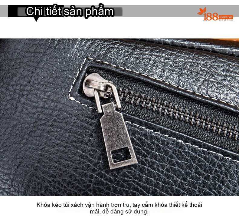 Túi đeo ngực nam da bò thời trang dáng hộp chi tiết 18