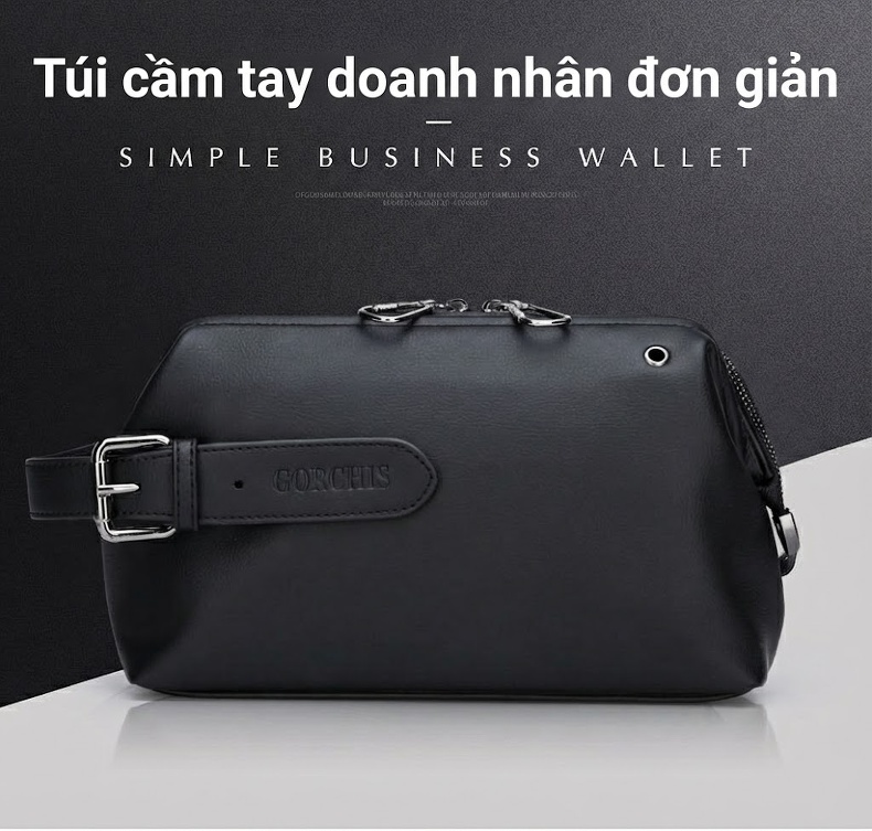 Túi Đeo Tay Nam Da Mềm Sức Chứa Lớn Phong Cách Âu Mỹ Màu Đen, Nâu chi tiết 1