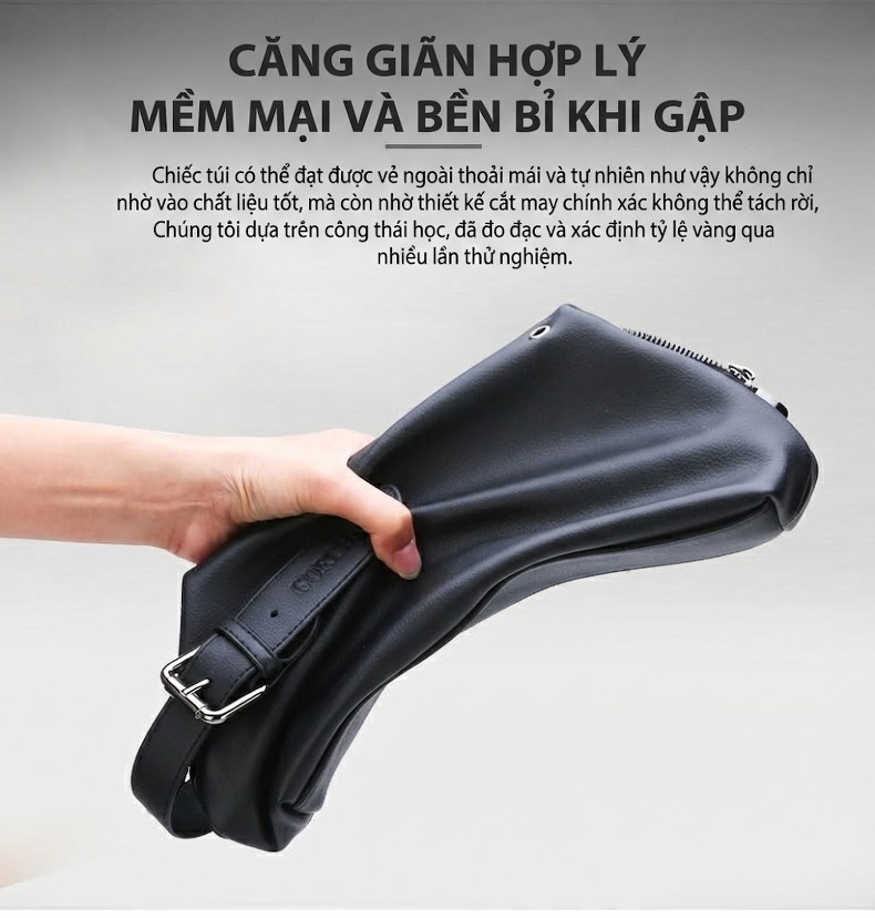Túi Đeo Tay Nam Da Mềm Sức Chứa Lớn Phong Cách Âu Mỹ Màu Đen, Nâu chi tiết 2