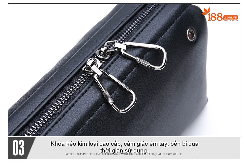 Túi Đeo Tay Nam Da Mềm Sức Chứa Lớn Phong Cách Âu Mỹ Màu Đen, Nâu chi tiết 27