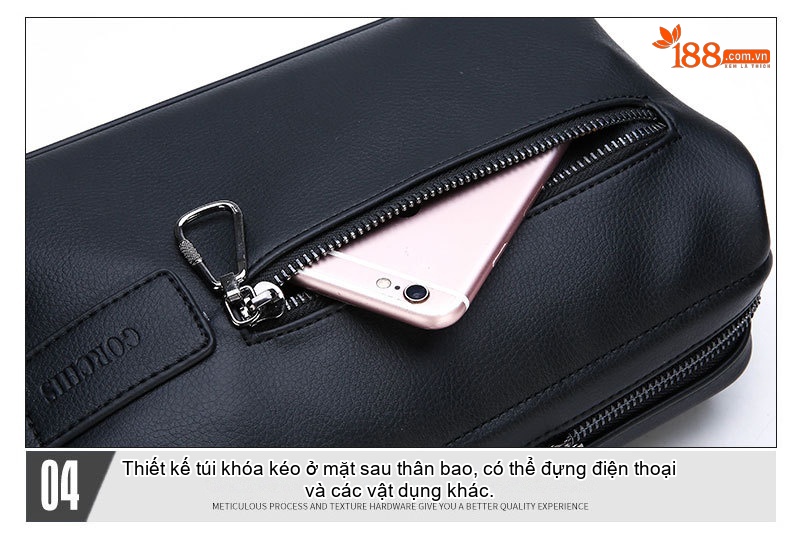Túi Đeo Tay Nam Da Mềm Sức Chứa Lớn Phong Cách Âu Mỹ Màu Đen, Nâu chi tiết 28