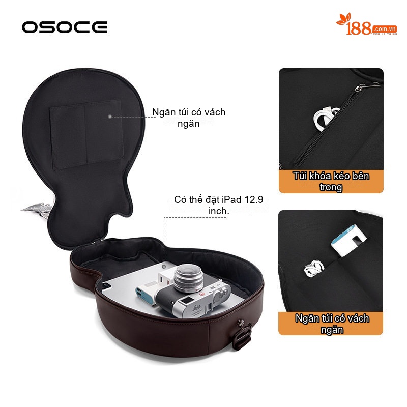 Túi Đeo Vai/Đeo Chéo/Ba Lô Đựng Guitar Điện Da PU Phong Cách Thời Trang Màu Nâu, Đen