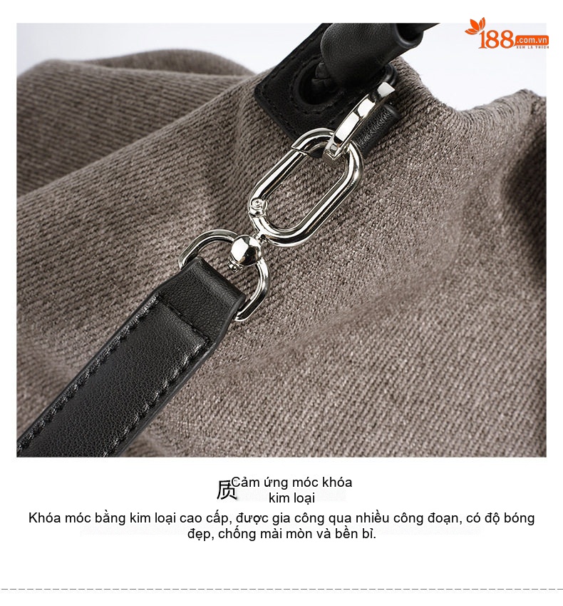 Túi Đeo Vai/Đeo Chéo/Ba Lô Nữ Da Thật Thiết Kế Nhỏ Gọn Sức Chứa Lớn Phong Cách Retro Màu Xám chi tiết 10