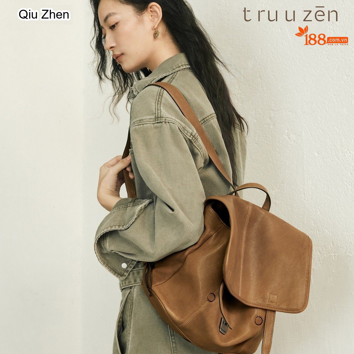 Túi Đeo Vai/Đeo Chéo/Đeo Lưng Nữ Da Thật Dập Hoa Văn Vintage Màu Nâu, Đen chi tiết 4