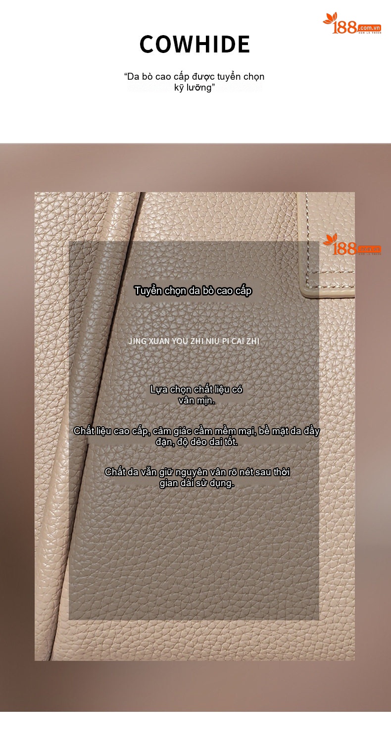 Túi Đeo Vai/Đeo Chéo Nữ Da Bò Cao Cấp Phong Cách Công Sở chi tiết 7