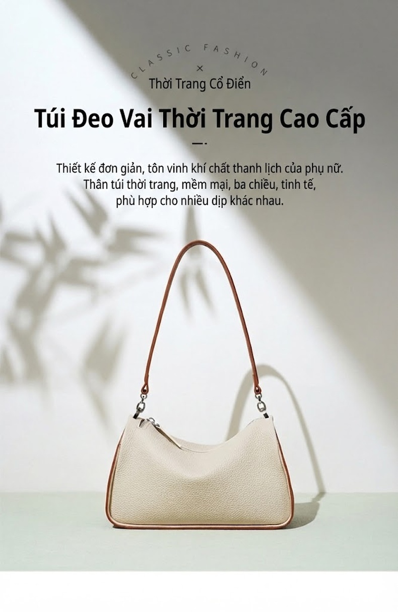 Túi Đeo Vai/Đeo Chéo Nữ Da Bò Cao Cấp, Túi Toast Phối Màu chi tiết 1
