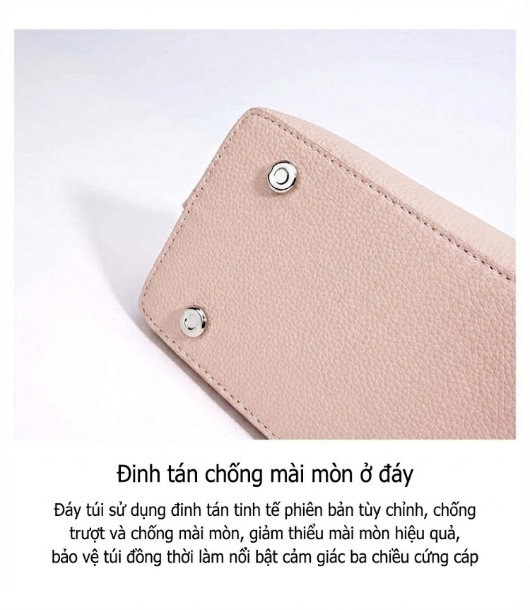 Túi Đeo Vai/Đeo Chéo Nữ Da Bò Công Sở Dung Tích Lớn Màu Đen, Nâu, Hồng chi tiết 17