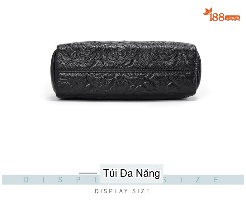 Túi Đeo Vai/Đeo Chéo Nữ Da Bò Dáng Vuông Nhỏ Gọn Thời Trang Màu Đen chi tiết 13