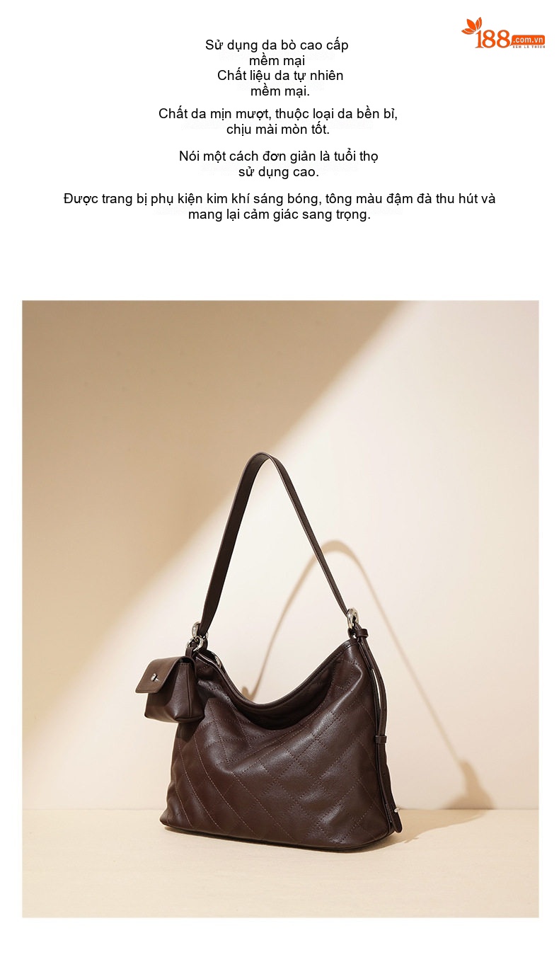 Túi Đeo Vai/Đeo Chéo Nữ Da Bò Hai Lớp Phong Cách Retro, Túi Tote Công Sở Dung Tích Lớn Màu Đen, Nâu chi tiết 2