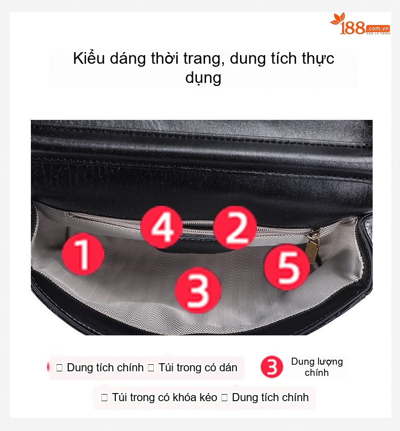 Túi Đeo Vai/Đeo Chéo Nữ Da Bò Họa Tiết Ô Vuông Trám Phong Cách Cổ Điển Màu Đen chi tiết 7