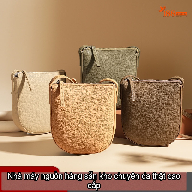 Túi Đeo Vai/Đeo Chéo Nữ Da Bò Mini Thời Trang Hàn Quốc Màu Nâu, Xám