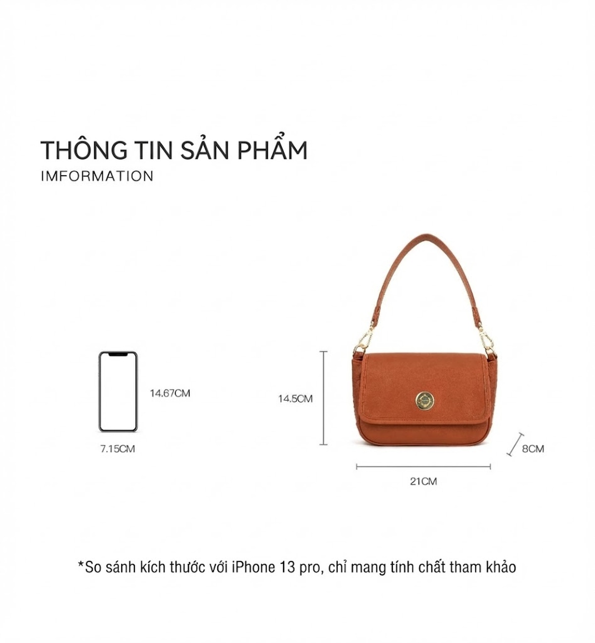 Túi Đeo Vai/Đeo Chéo Nữ Da Bò Tầng Đầu Tiên Thiết Kế Retro Màu Nâu, Đen chi tiết 4