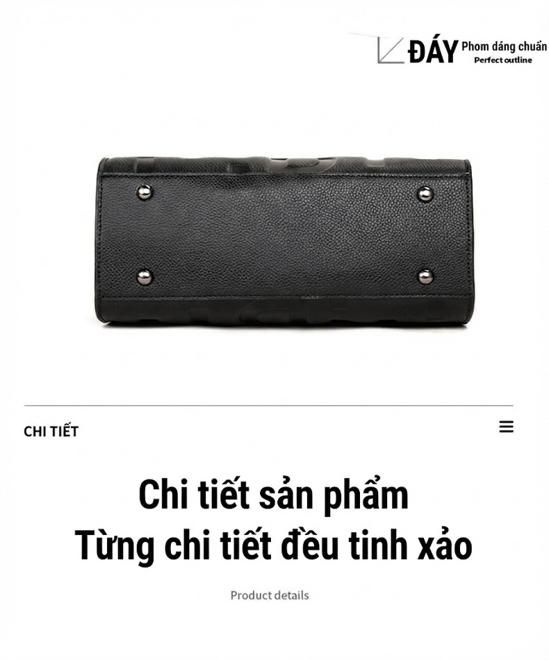 Túi Đeo Vai/Đeo Chéo Nữ Da Bò Thật Thời Trang, Dung Tích Lớn Màu Đen chi tiết 15