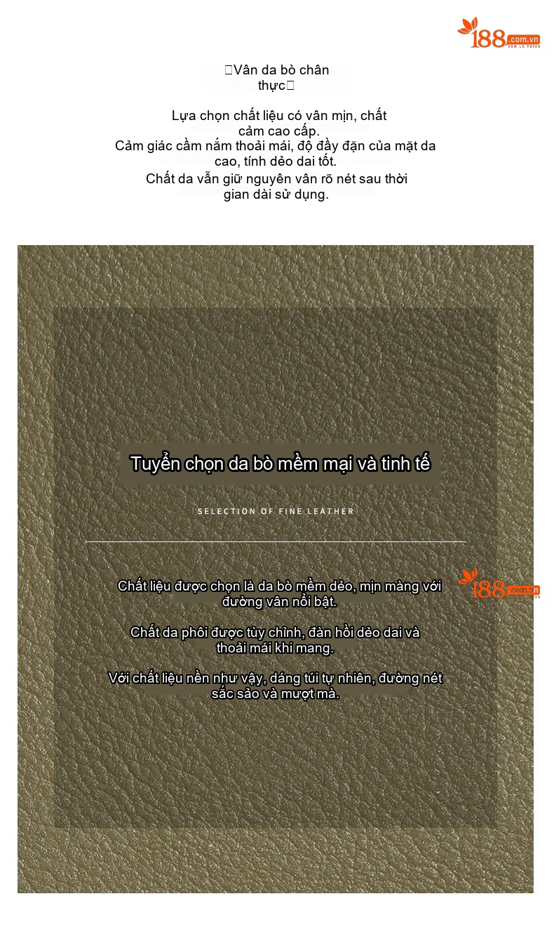 Túi Đeo Vai/Đeo Chéo Nữ Da Bò Thiết Kế Hình Học Màu Xanh Olive, Trắng, Hồng chi tiết 11