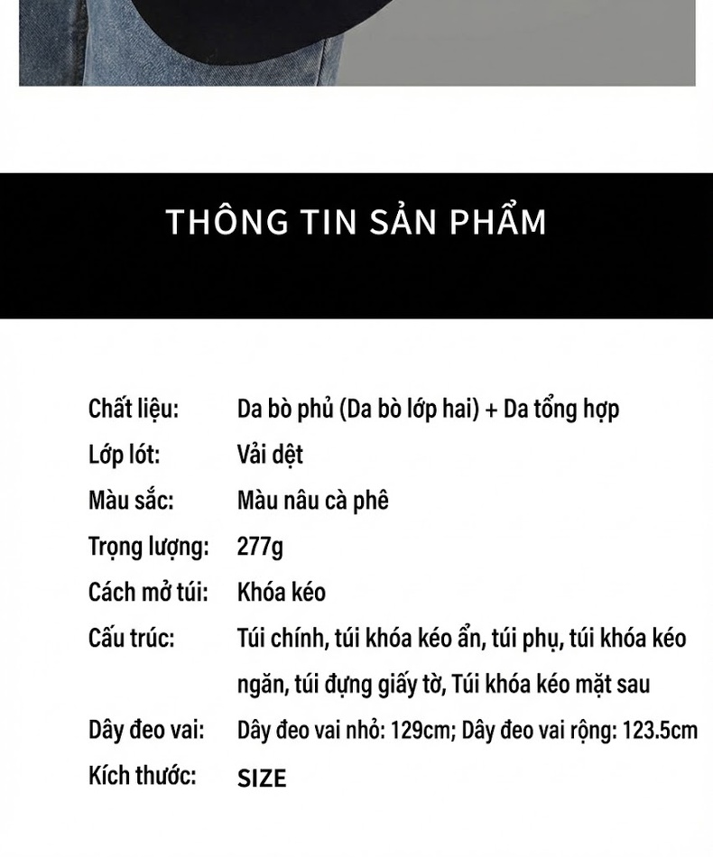 Túi Đeo Vai/Đeo Chéo Nữ Da Bóng Kiểu Túi Gập Phong Cách Sang Trọng Màu Nâu chi tiết 4