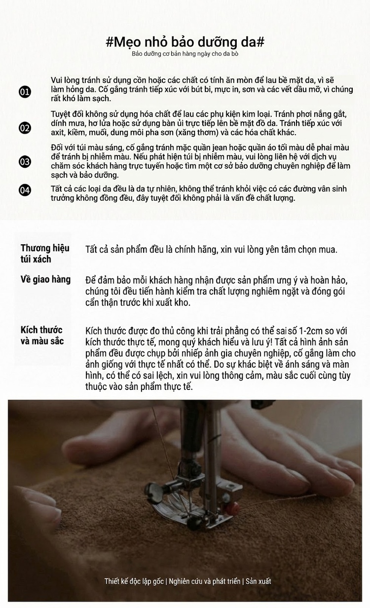 Túi Đeo Vai/Đeo Chéo Nữ Da Dầu Sáp Lớp Đầu Dáng Thùng Ins Thời Trang Hàn Quốc Màu Nâu, Đen chi tiết 14