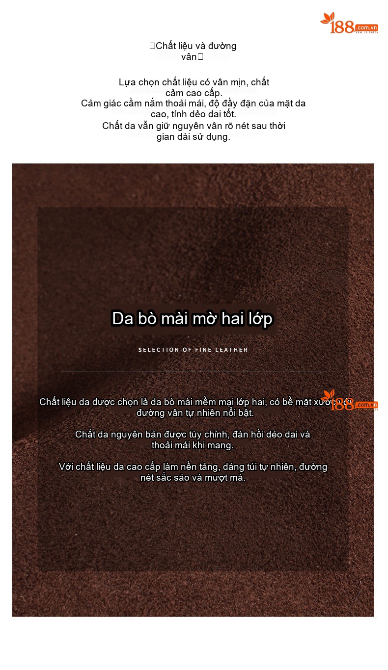 Túi Đeo Vai/Đeo Chéo Nữ Da Thật Da Mờ Sức Chứa Lớn Thiết Kế Tối Giản Cao Cấp Màu Nâu, Xanh Olive chi tiết 10
