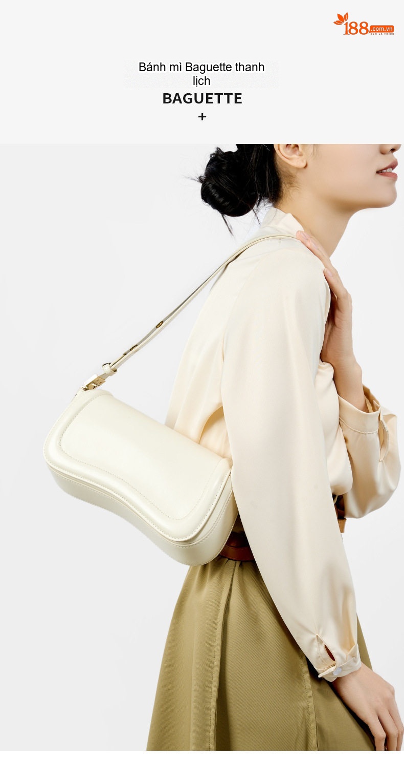 Túi Đeo Vai/Đeo Chéo Nữ Da Thật Kiểu Dáng Tofu Bag Thời Trang Đường Phố Màu Nâu, Trắng, Đen, Đỏ chi tiết 4