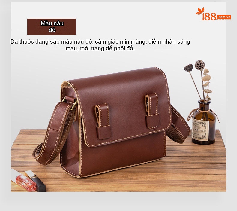 Túi Đeo Vai/Đeo Chéo Nữ Da Thật Sức Chứa Lớn Màu Nâu, Nâu Đậm, Xám Đậm chi tiết 8