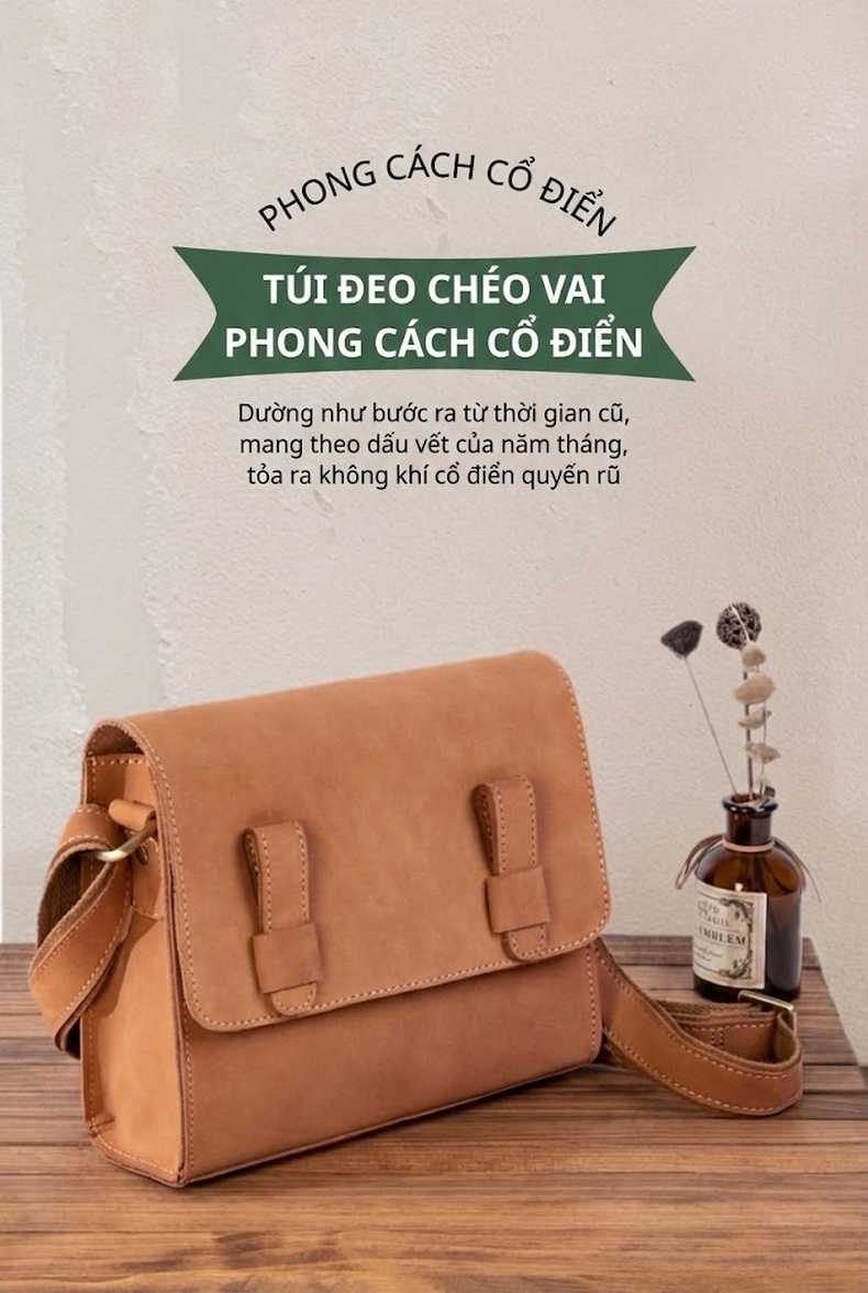 Túi Đeo Vai/Đeo Chéo Nữ Da Thật Sức Chứa Lớn Màu Nâu, Nâu Đậm, Xám Đậm chi tiết 1