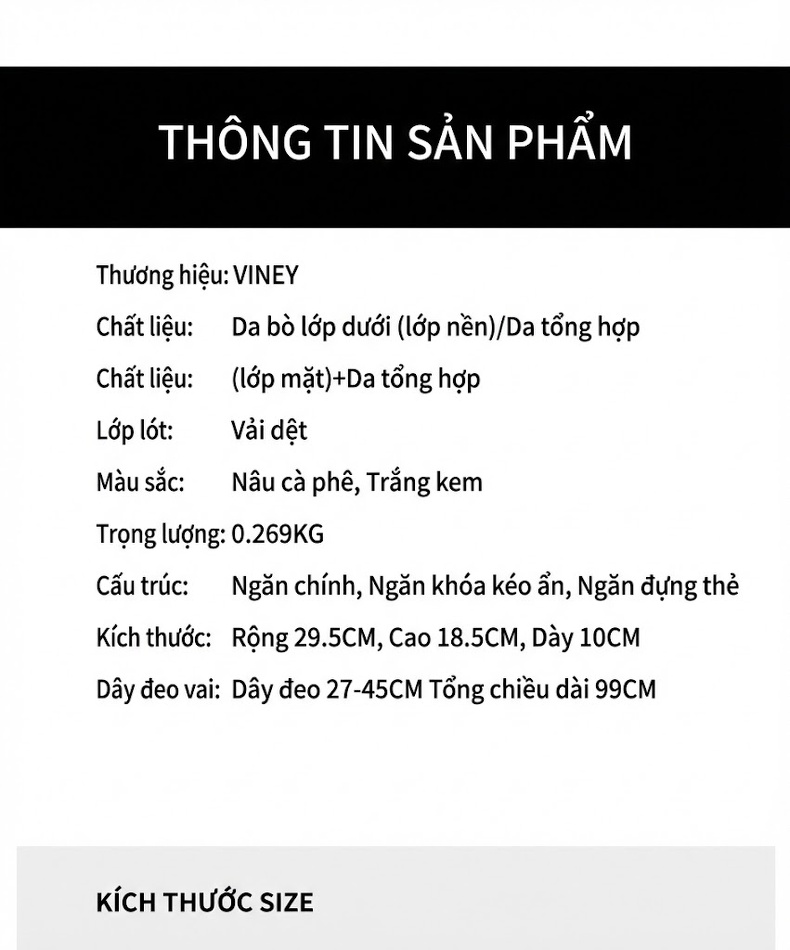 Túi Đeo Vai/Đeo Chéo Nữ Da Thật Sức Chứa Lớn Phong Cách Thời Trang Công Sở Màu Nâu chi tiết 4