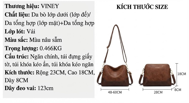 Túi Đeo Vai/Đeo Chéo Nữ Da Thật Thiết Kế Đan Phong Cách Thời Trang Màu Nâu chi tiết 4