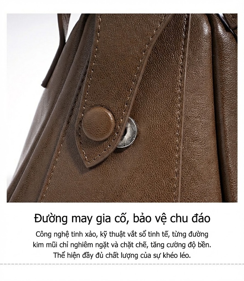 Túi Đeo Vai/Đeo Chéo Nữ Da Thật Thiết Kế Nhỏ Gọn Sang Trọng Màu Đen, Nâu chi tiết 12