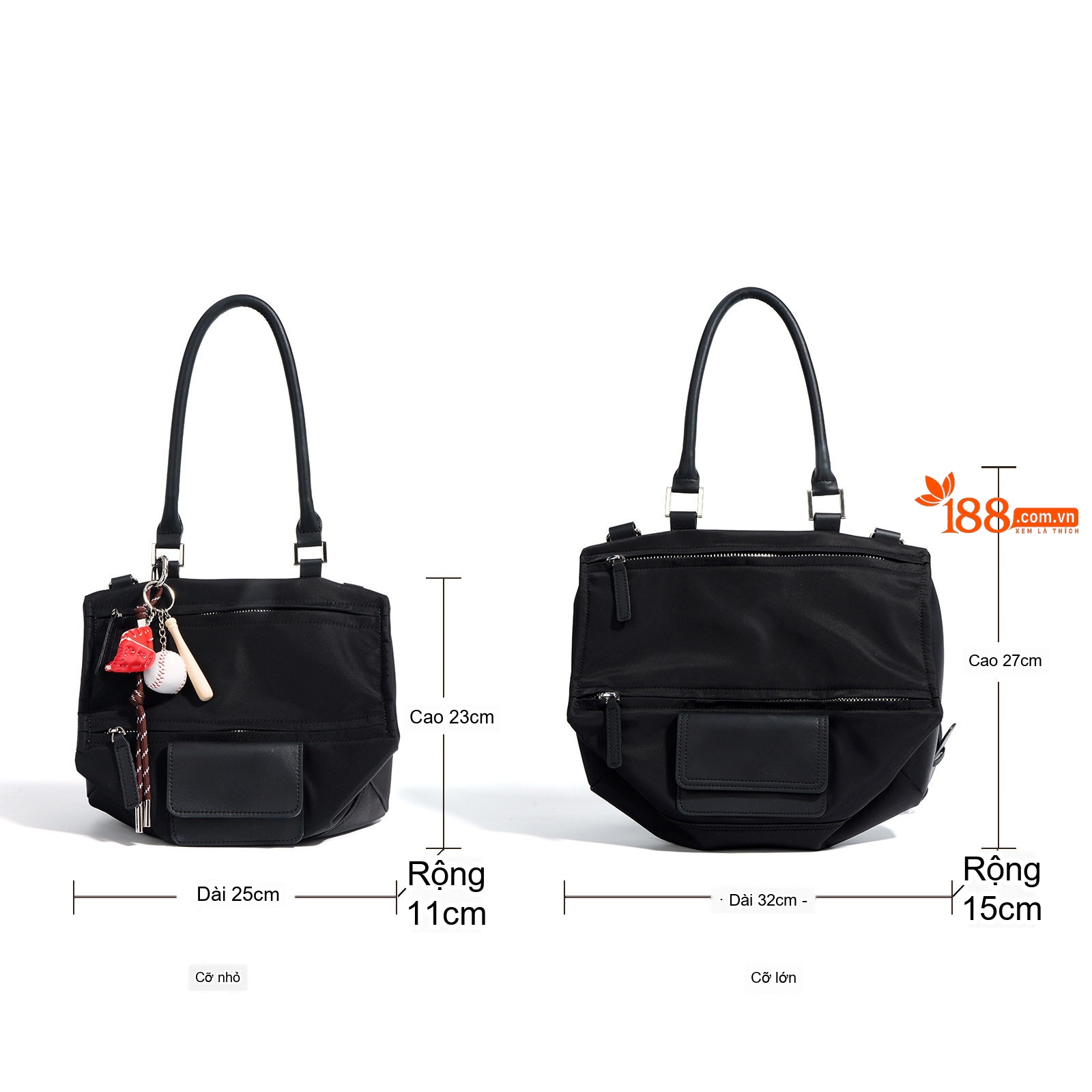 Túi Đeo Vai/Đeo Chéo Nữ Thiết Kế Nhỏ Gọn Chất Liệu Nylon Da Thật Màu Đen, Xanh Rêu