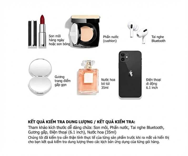 Túi Đeo Vai/Đeo Chéo Nữ Trám Da Bóng Quai Xích Mini Màu Đen, Trắng chi tiết 7