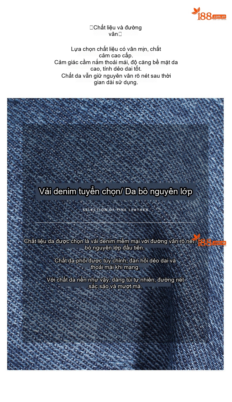 Túi Đeo Vai/Đeo Chéo/Xách Tay/Đeo Sau Lưng Vải Canvas Phong Cách Thời Trang Đựng Được Nhiều Đồ Màu Xanh Dương, Nâu chi tiết 7