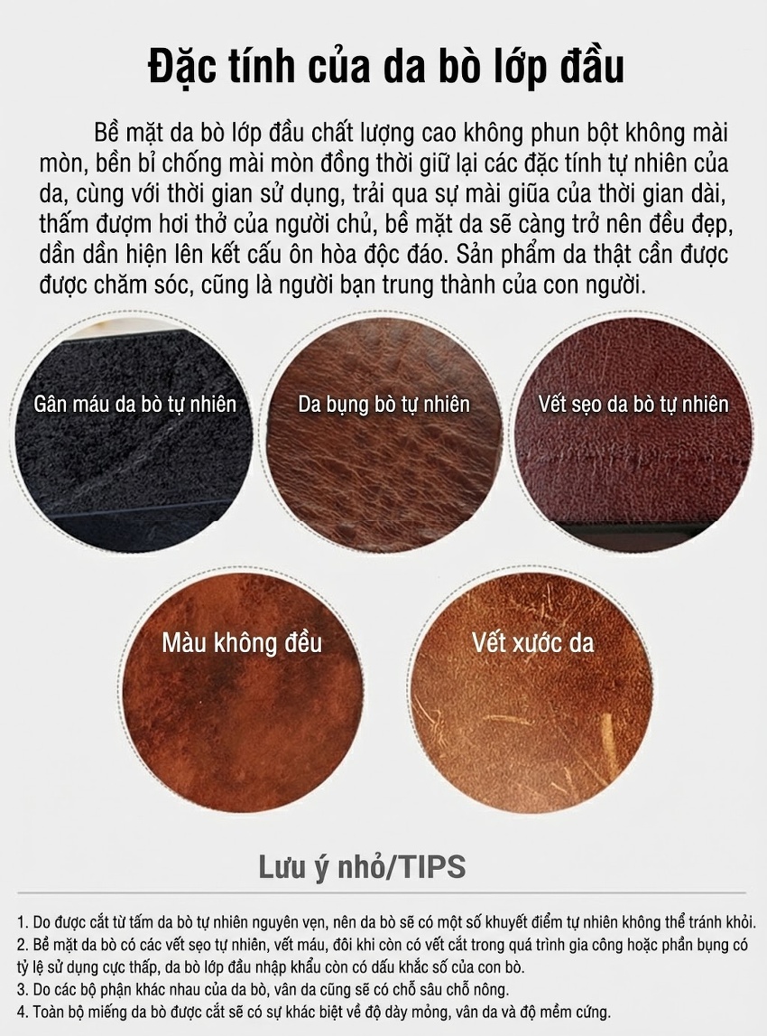 Túi Đeo Vai/Đeo Chéo/Xách Tay Nam Da Bò Thật, Túi Hộp Đựng Đồ Cá Nhân Màu Đen chi tiết 28