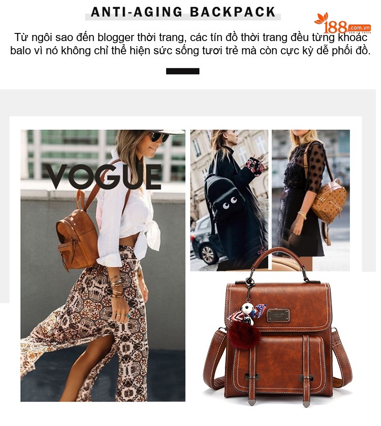 Túi Đeo Vai/Đeo Chéo/Xách Tay Nữ Phong Cách Retro Da Bóng Sức Chứa Lớn Màu Nâu chi tiết 4