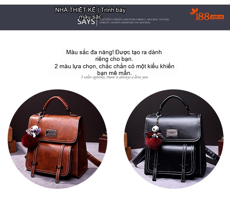 Túi Đeo Vai/Đeo Chéo/Xách Tay Nữ Phong Cách Retro Da Bóng Sức Chứa Lớn Màu Nâu chi tiết 21