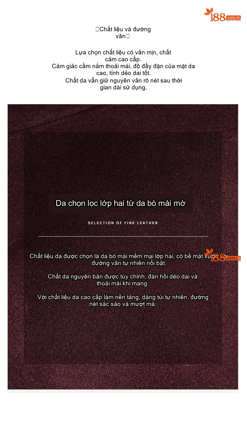 Túi Đeo Vai/Đeo Chéo/Xách Tay Nữ Phong Cách Tiểu Thư Kiểu Dáng Công Sở Sức Chứa Lớn Màu Nâu chi tiết 7