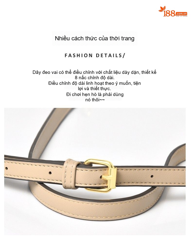 Túi Đeo Vai/Kẹp Nách Nữ Da Bóng Dây Xích Sức Chứa Lớn Phong Cách Đơn Giản Màu Kem, Đen, Trắng chi tiết 6
