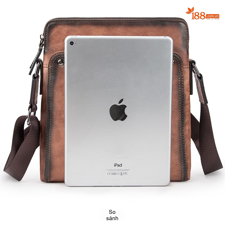 Túi Đeo Vai Nam Da Bò Dáng Đứng Túi Đựng Ipad Màu Nâu, Xanh Dương chi tiết 12
