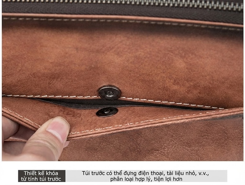Túi Đeo Vai Nam Da Bò Dáng Đứng Túi Đựng Ipad Màu Nâu, Xanh Dương chi tiết 18